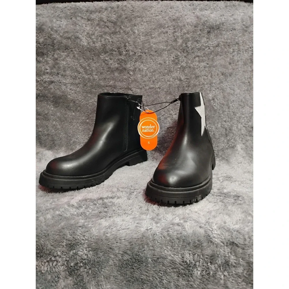 Wonder‎ Nation Toddler And Girls Glitter Star Chelsea Boots Size 5